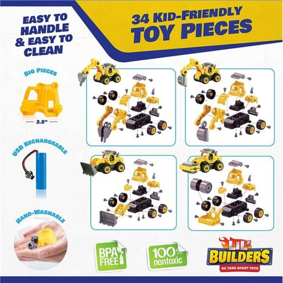 Take Apart Construction Toy for Kids - 4-in-1 Take Apart Truck with Drill, 34pc - Picture 5 of 6